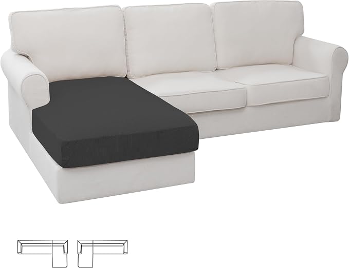 Easy-Going Stretch Sectional Couch Covers 1 Piece Chaise Lounge Slipcover L by Easy-Going