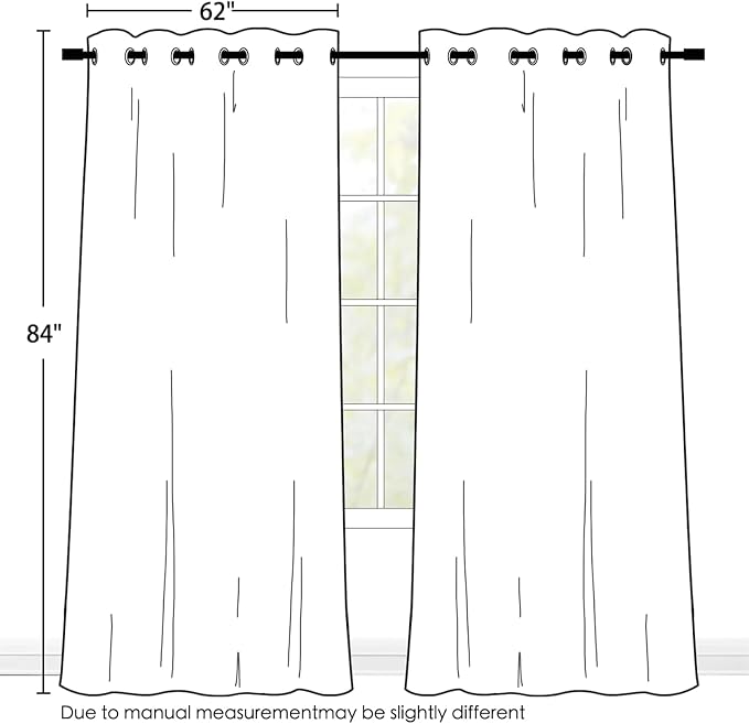 SimpleHome Grey 100% Blackout Curtains Room Darkening Living Room 84 Inch | - Image 2