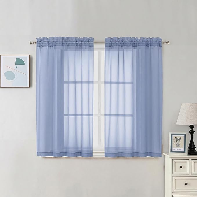 Chyhomenyc Sheer Curtains 45 Inch Long 2 Panels by Chyhomenyc