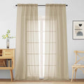 Taupe Sheer Curtains for Window 96 Inches Long 2 Panels Set, Soft Airy Light by Home