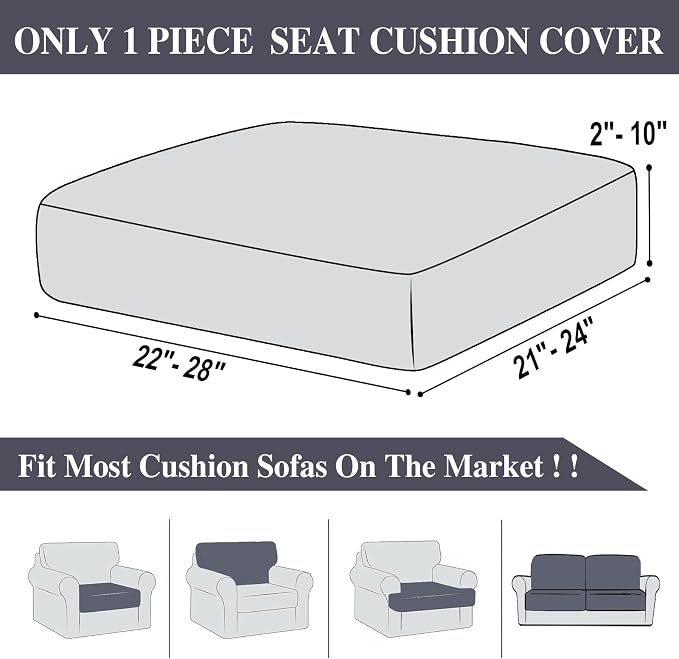 Couch Cushion Cover Seat Cushion Cover Stretch Armchair Cover Separate - Image 6