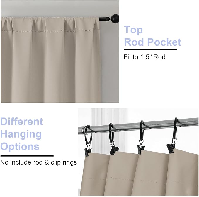 Simplebrand Ava Stone Blackout Curtains - Image 4