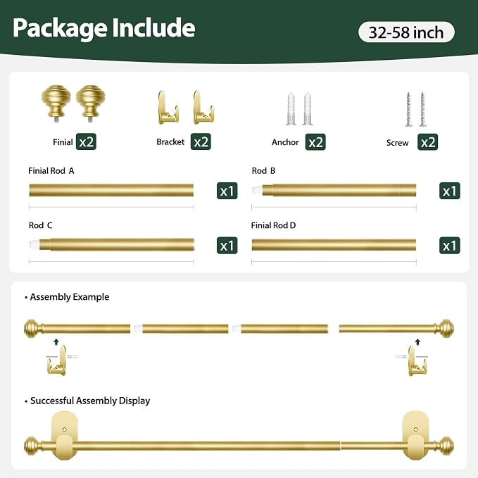 KAMANINA Curtain Rods No Drilling - Image 8