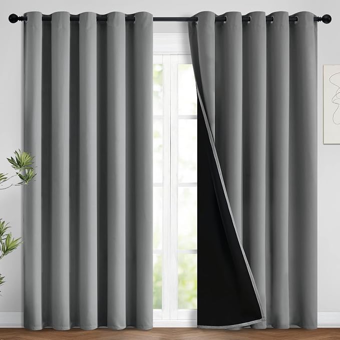 Yakamok 100% Blackout Lined Panels, Thermal Insulated Blackout Curtains by Yakamok
