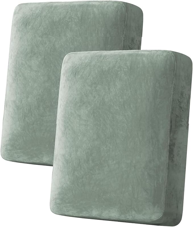 H.VERSAILTEX Velvet Stretch Couch Cushion Cover Plush Cushion Slipcover by HVERSAILTEX