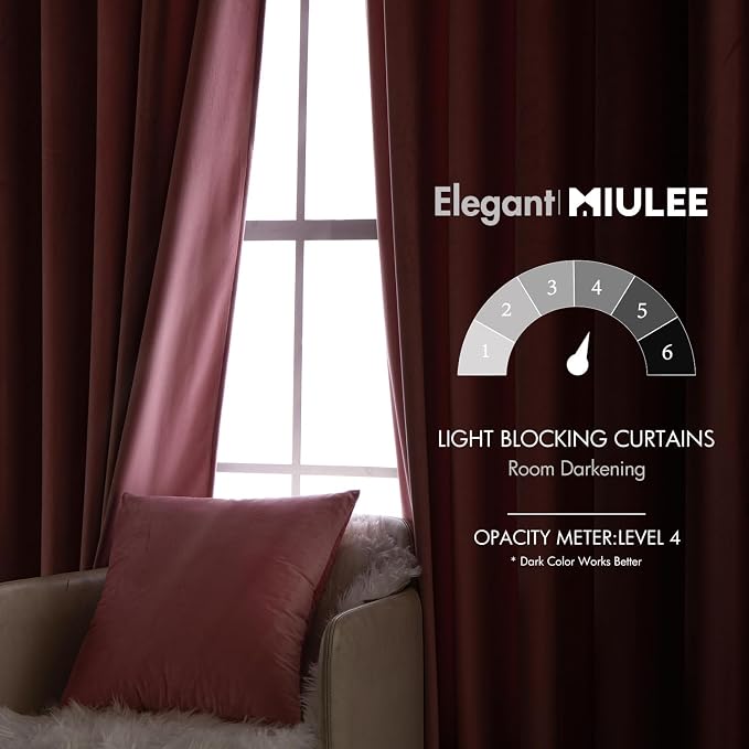 MIULEE Velvet Curtains 84 inches 2 Panels - Image 5
