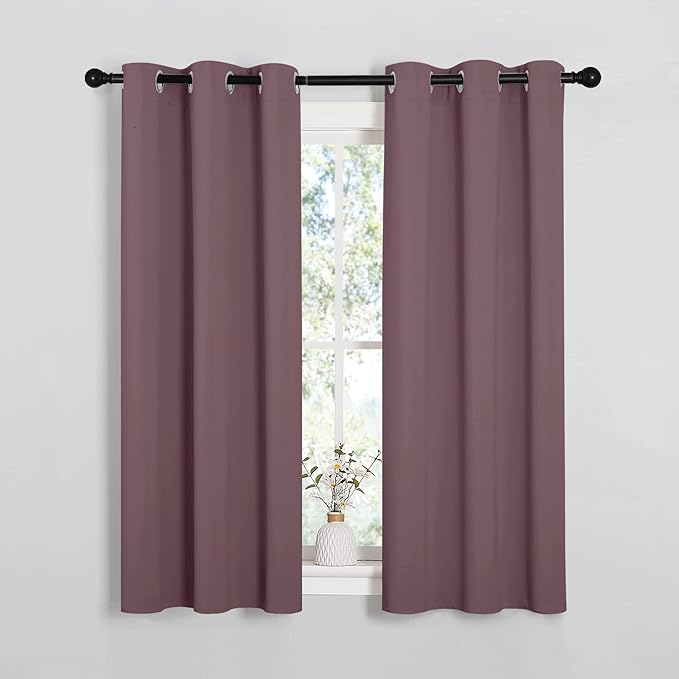 NICETOWN Bedroom Curtain Panels Blackout Draperies, Dry Rose, 1 Pair, 34 by - Image 7