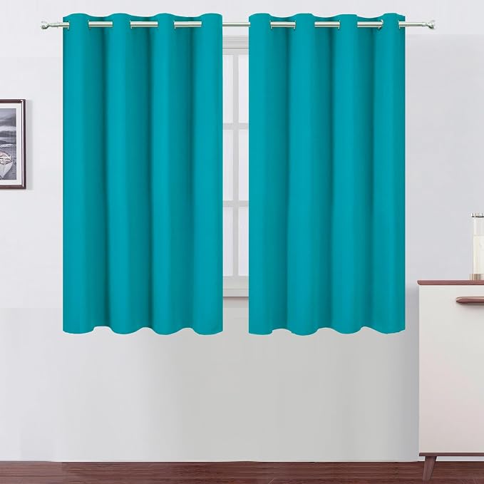 LEMOMO Blackout Curtains 66 x 54 Inch Long Teal Curtains Set of 2 Panels Room by Lemomo