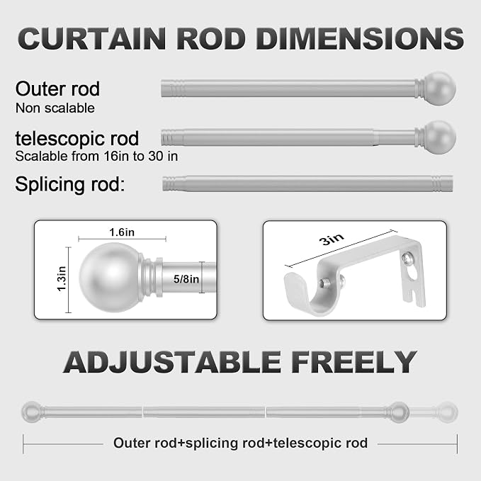 Silver Curtain Rods for Bedroom - Image 3