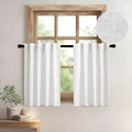 MIULEE White Curtains 36 Inch Length 2 Panels, Soft Thick Linen Textured Semi by MIULEE