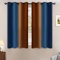 Yakamok Blackout Ombre Dark Blue and Burnt Orange Curtains-Gradient Room by Yakamok