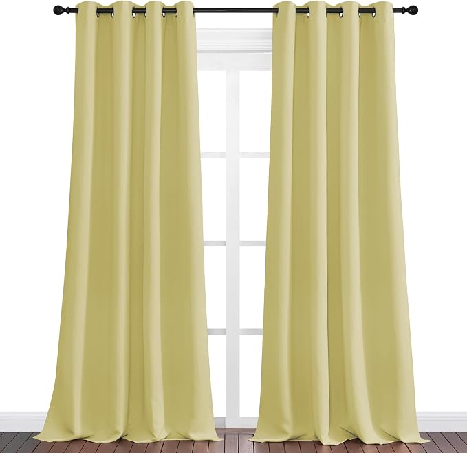 NICETOWN Paler Yellow Blackout Curtains 96" Long - Image 2