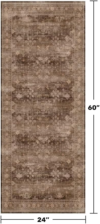 Brown 2x5 Entryway Runner Rugs, Small Runners - Image 2