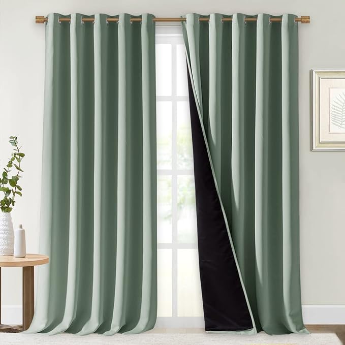 NICETOWN Greyish Green 100% Blackout Curtains by NICETOWN