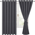 Grommet Blackout Curtains for Bedroom, 70 x 63 Inches, Dark Grey | Thermal by Hiasan