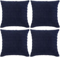 Fancy Homi 4 Packs Navy Blue Decorative Throw Pillow Covers 20x20 Inch by Fancy+Homi