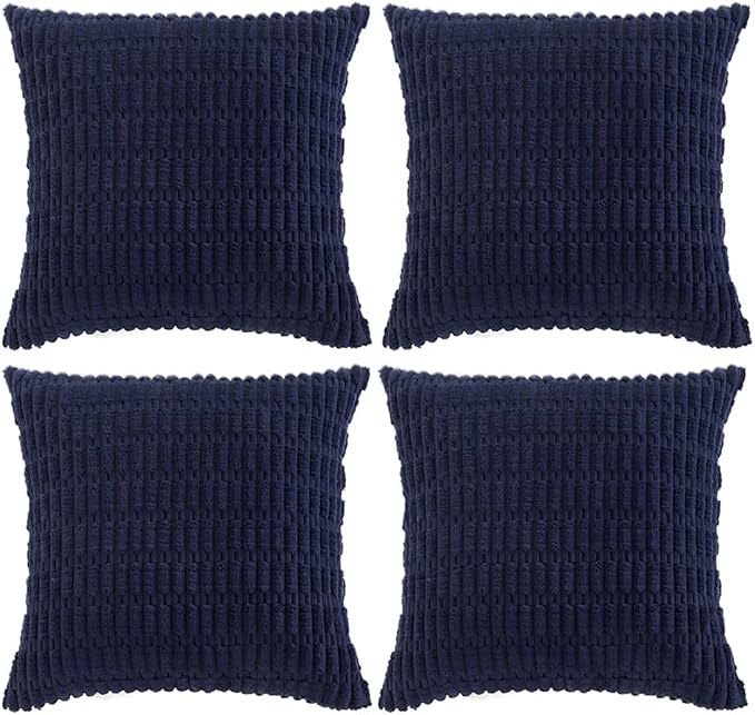 Fancy Homi 4 Packs Navy Blue Decorative Throw Pillow Covers 24x24 Inch by Fancy+Homi