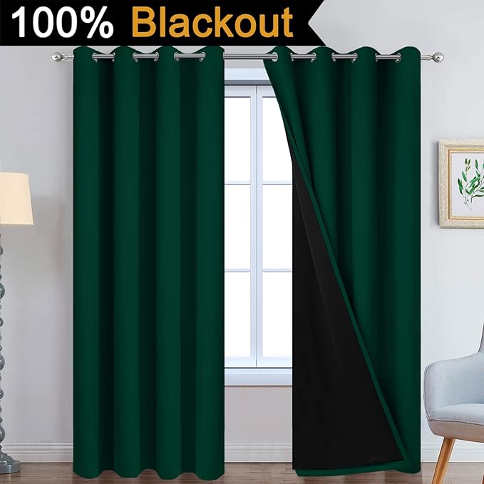 Yakamok 100% Blackout Curtain for Bedroom, Thermal Insulated Drapes - Image 2
