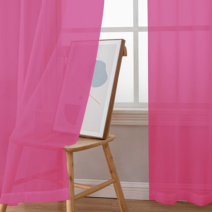 Chyhomenyc Sheer Curtains 108 Inch Length 2 Panels Set, Extra Long Light - Image 2