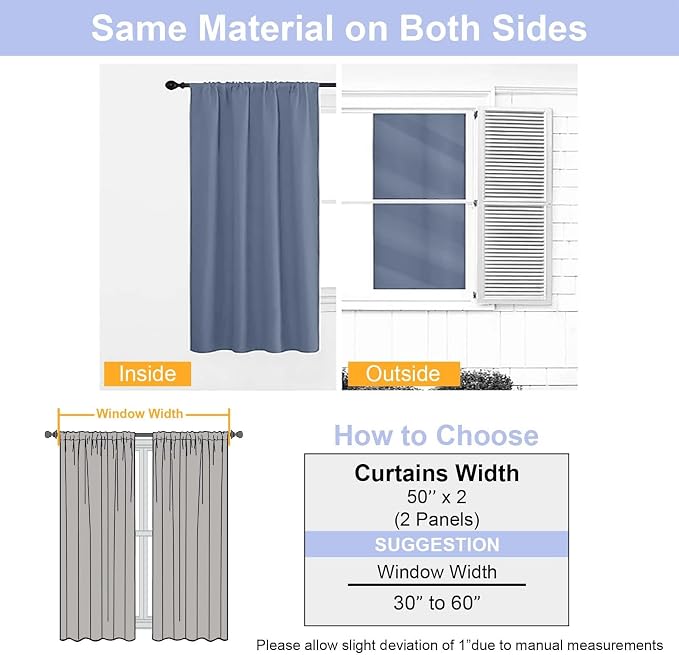 Simplebrand Ava Denim Blackout Curtains - Image 8