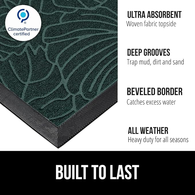 GORILLA GRIP 100% Waterproof All-Season WeatherMAX Doormat, US Designed Natural - Image 3