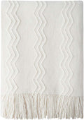 BOURINA Off White Throw Blanket 60x80 Inches Throw Textured Solid Soft Sofa by BOURINA