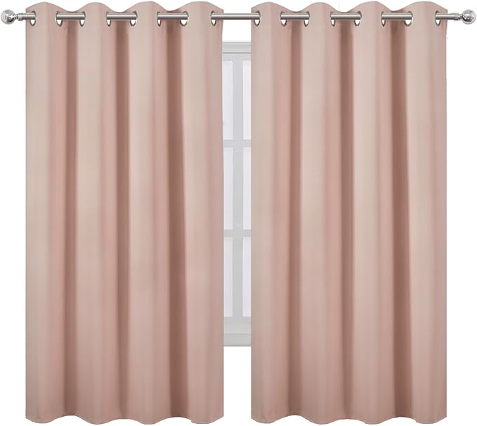 LEMOMO Blush Blackout Curtains 52 x 63 Inch Length/Set of 2 Curtain - Image 2