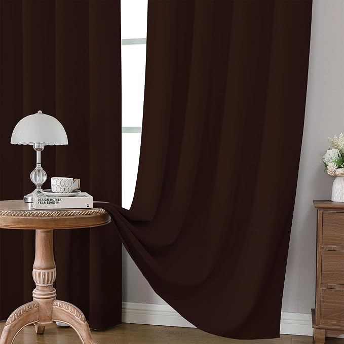 CUCRAF Chocolate Blackout Curtains Customize, Rod Pocket Room Darkening Curtain - Image 5