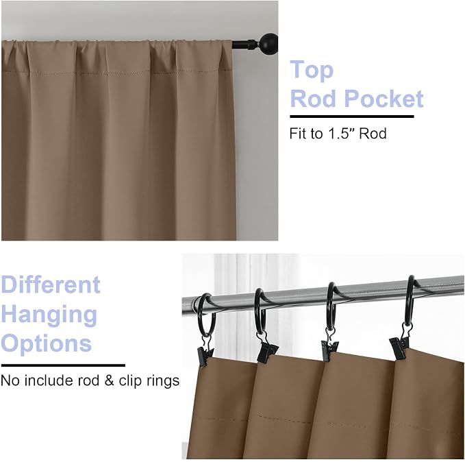Simplebrand Brown Blackout Curtains - Image 4