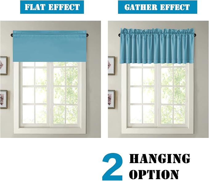 H.VERSAILTEX Blackout Kitchen Curtain Valances, Short Window Valance Curtains - Image 6