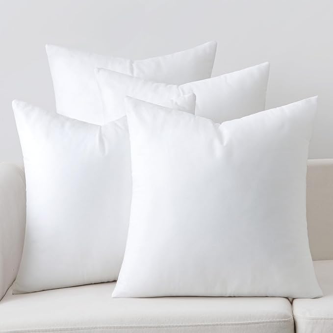 MIULEE Pillow Insert 18x18 Inch Set of 4, Decorative Square Throw Pillow Inserts by MIULEE
