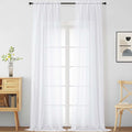 White Sheer Curtains 120 Inches Long 2 Panels, Extra Long Light Filtering by Home