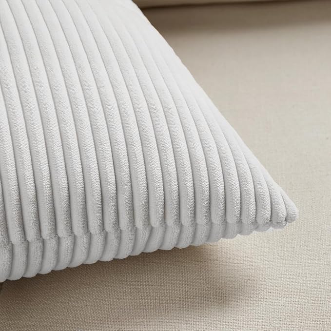 Fancy Homi 2 Packs White Lumbar Decorative Throw Pillow Covers 16x26 Inch - Image 5