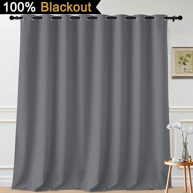 Yakamok 100% Blackout Thermal Insulated Grommet Curtains, Noise Reducing - Image 2