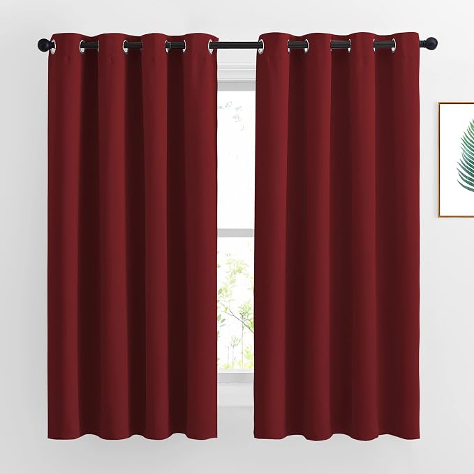 NICETOWN Burgundy Red Blackout Draperies Curtains by NICETOWN