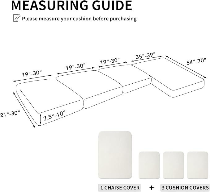 Easy-Going Stretch 4 Pieces Couch Cushion Covers - Image 2