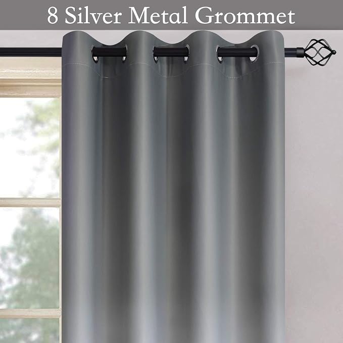 SimpleHome Ombre Room Darkening Curtains 63 inch Long - Image 2