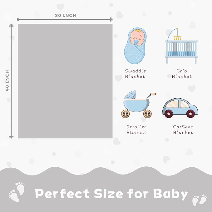 Yurhap Fleece Baby Blanket Heart Checkered, Ultra Soft Cozy Baby Blankets - Image 6