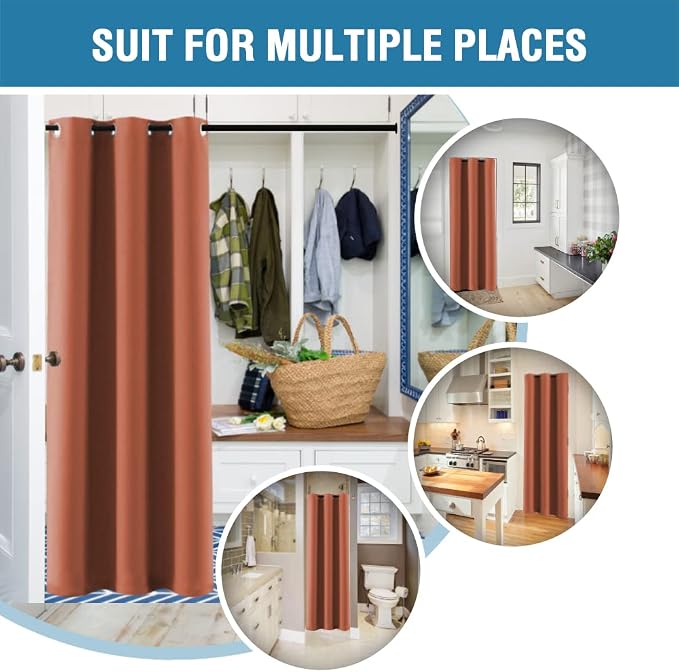 H.VERSAILTEX Doorway Curtain Blackout Closet Door Curtain Room Divider Window - Image 5