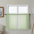 Gwine Light Green Sheer Curtains 30 Inch Length, Short Light Filtering Voile by Gwine
