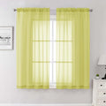Lecloud Lemon Sheer Curtains 63 Inch Length 2 Pcs, Solid Voile Modern Window by Lecloud