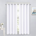Yakamok Pure White Curtains 45 Inch Length, Grommet Top Small Window Drapes by Yakamok