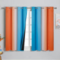 Ombre Orange and Blue Blackout Curtains 54 Inch Length 2 panels, Full Room by ESTELARTEXTILER