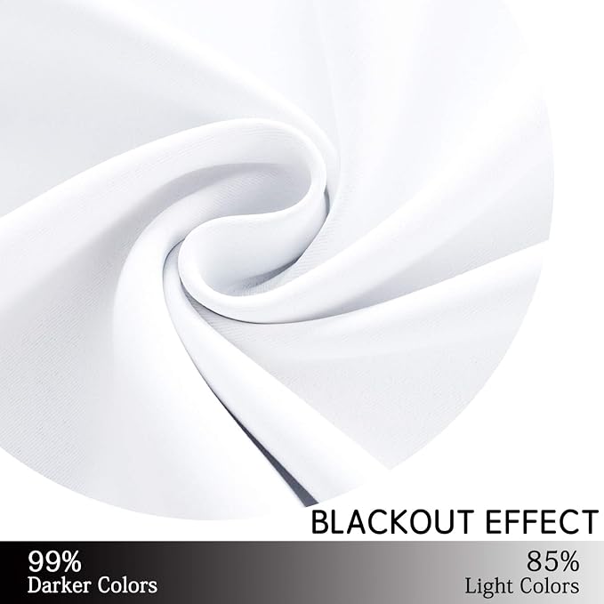 Yakamok Pure White Curtains 45 Inch Length, Grommet Top Small Window Drapes - Image 6