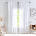 YJ YANJUN Vintage Lace Curtains 120 Inches Long-Victorian Floral Pattern White by YJYANJUN
