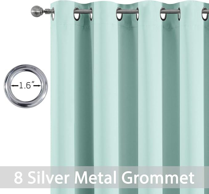 Yakamok Aqua Blackout Curtains, Thermal Insulated Light Blocking Blackout Drapes - Image 2