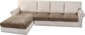 H.VERSAILTEX Velvet Stretch Sectional Couch Covers 4 Pieces Sofa Seat Cushion by HVERSAILTEX