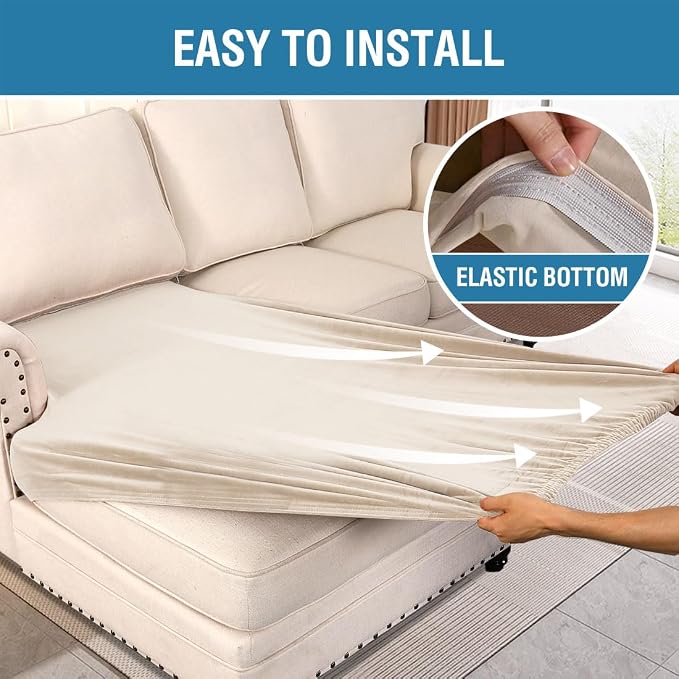 H.VERSAILTEX Velvet Stretch Individual Chaise Cover Sectional Couch Covers - Image 4