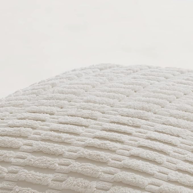 Fancy Homi 4 Packs Pure White Decorative Throw Pillow Covers 16x24 Inch - Image 5