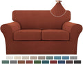 Turquoize 3 Piece Sofa Covers for 2 Cushion Couch Sofa Slipcover Soft Couch by Turquoize